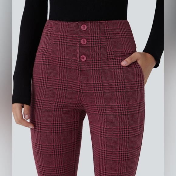 NWT Halara Flex High Waisted Houndstooth Work Pants - Picture 3 of 6